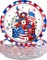 50Pcs 4th of July Flower Memorial Day Plates 10" Buffalo Plaid Vases Flowers Patriotic Plates Disposable American Flag Tableware for 4th of July Independence Day Veterans Day Party Decor